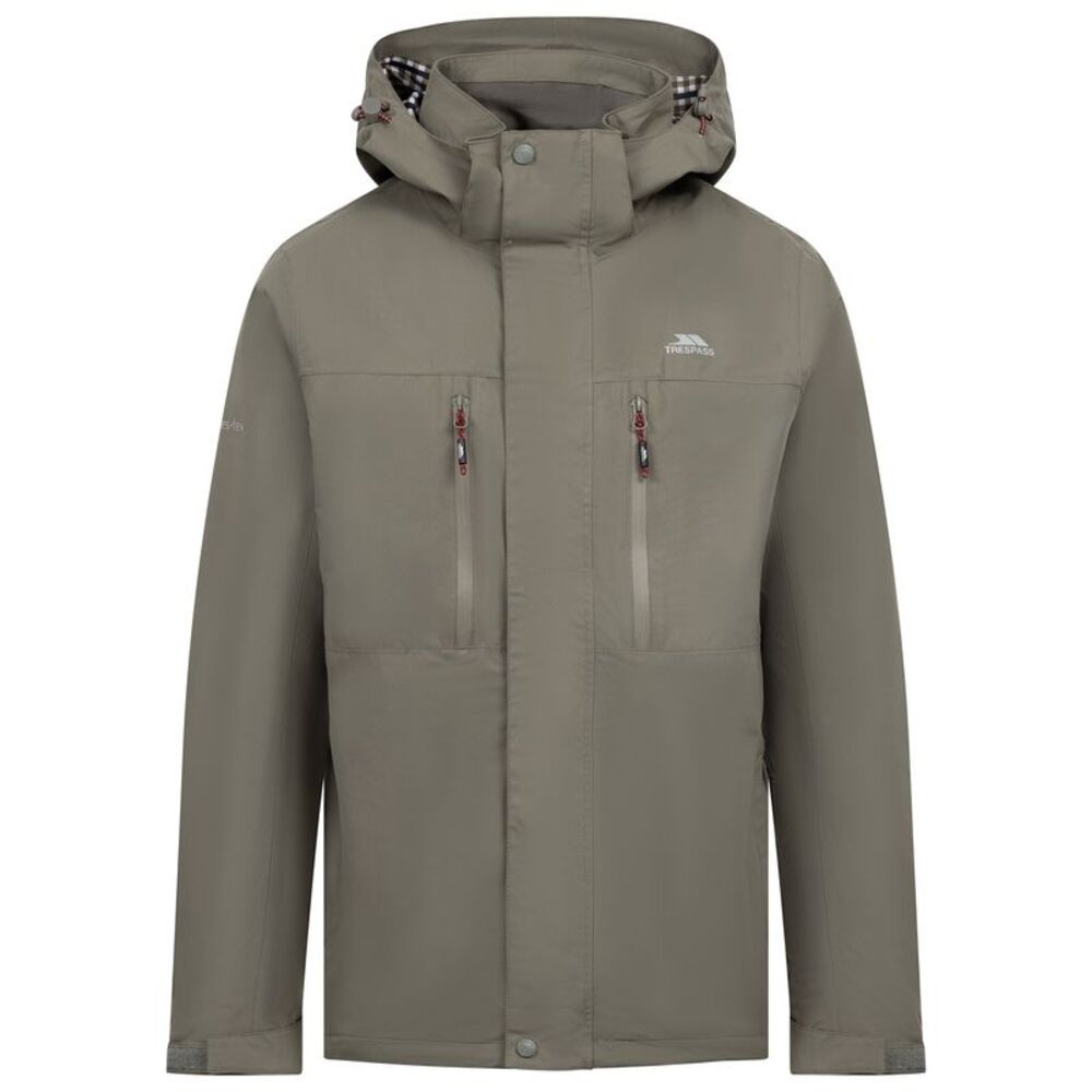 Trespass Mens Griminish Waterproof Jacket / Green Smoke